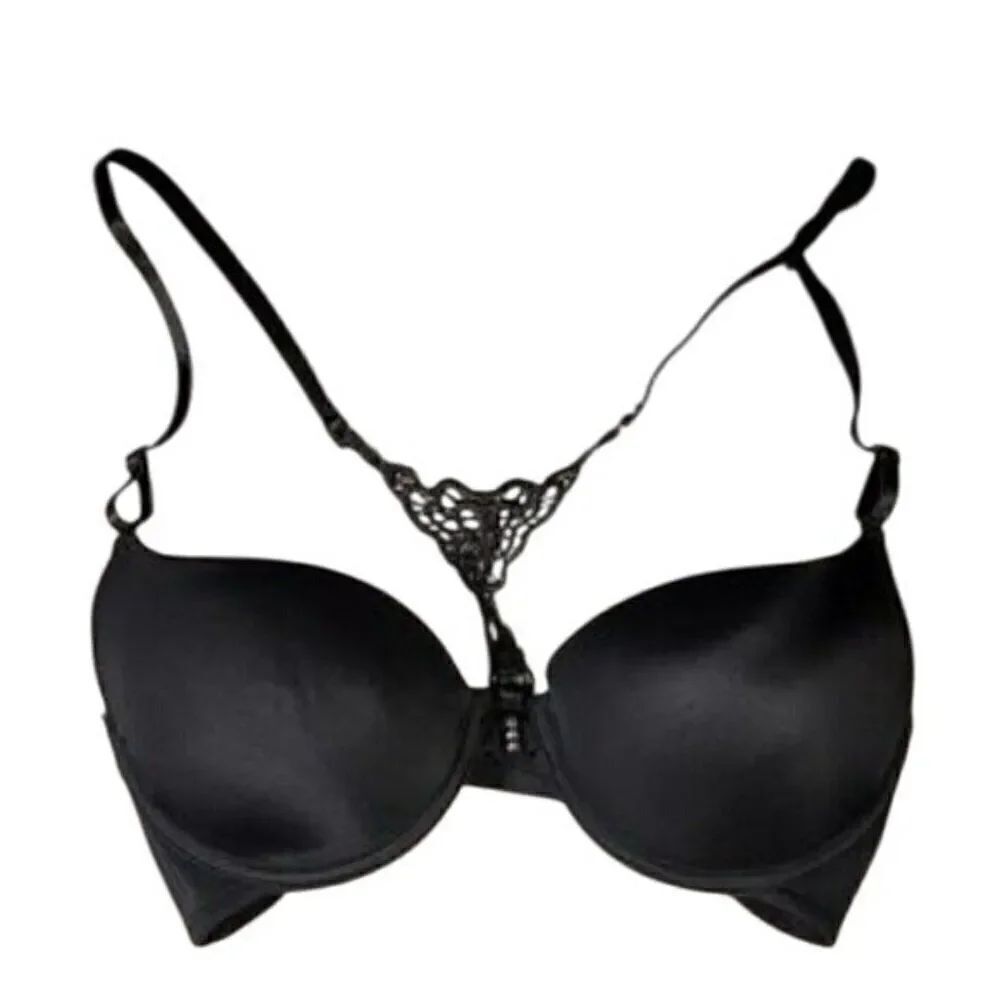 Hers by Herman Black Racerback Bra Sz 34B